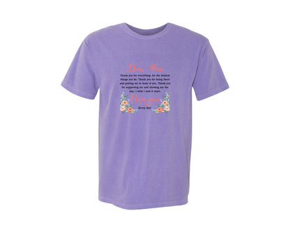 brand:Comfort Colors|color:Violet|Dear Mom Mom Lovermothers Day Graphic T-Shirt