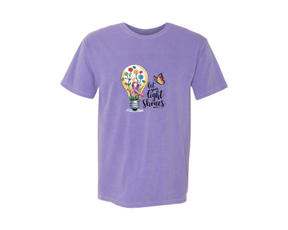 brand:Comfort Colors|color:Violet|Autism Awareness Let Your Light Shine Graphic T-Shirt
