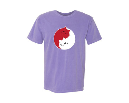 brand:Comfort Colors|color:Violet|Cat Circle Graphic T-Shirt