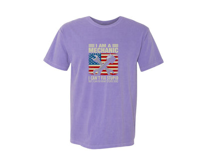 brand:Comfort Colors|color:Violet|Patriotic Mechanic Quote T Shirt Graphic T-Shirt