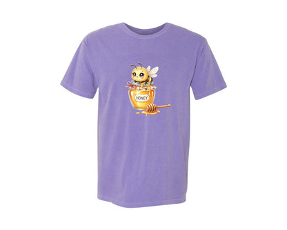 brand:Comfort Colors|color:Violet|Back To School Bee 30 Graphic T-Shirt