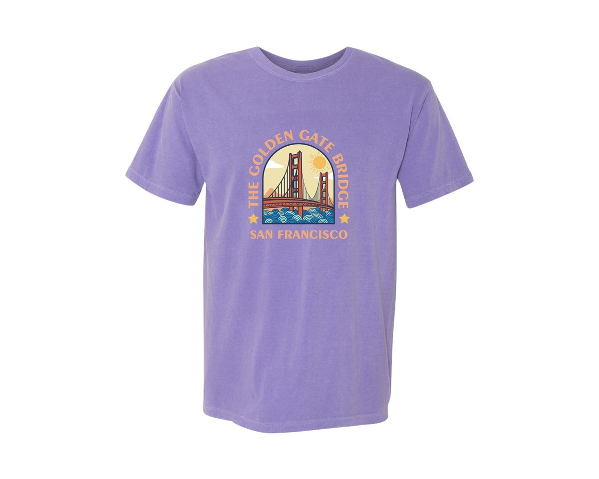 brand:Comfort Colors|color:Violet|The Golden Gate Bridge Graphic T-Shirt