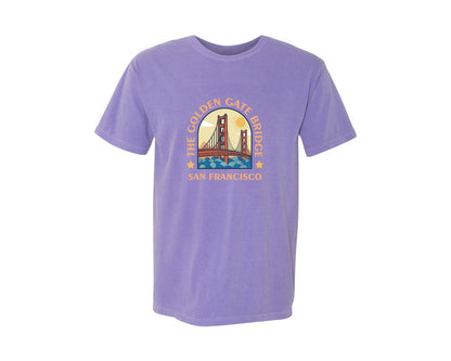 brand:Comfort Colors|color:Violet|The Golden Gate Bridge Graphic T-Shirt