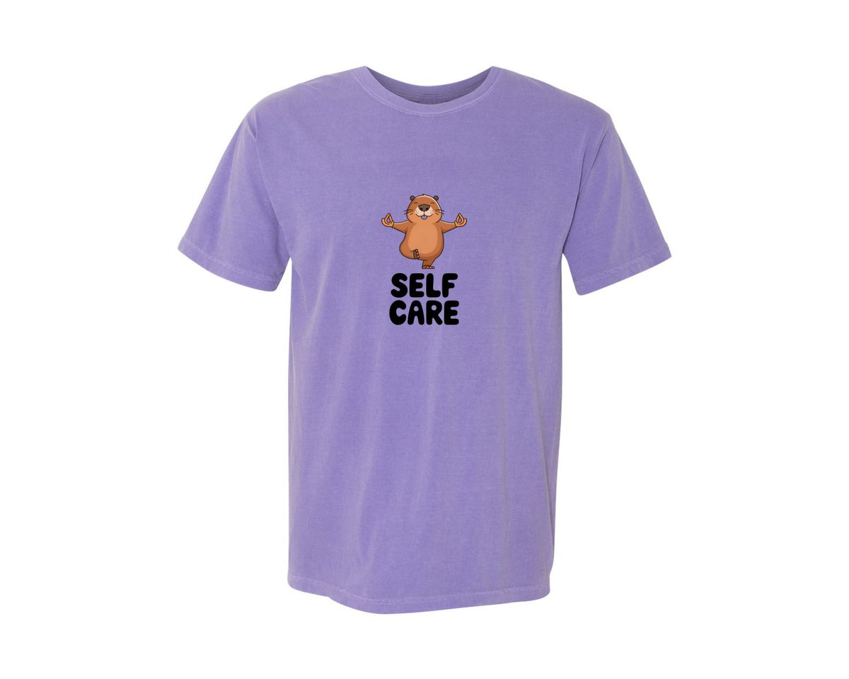 brand:Comfort Colors|color:Violet|Self Care Graphic T-Shirt