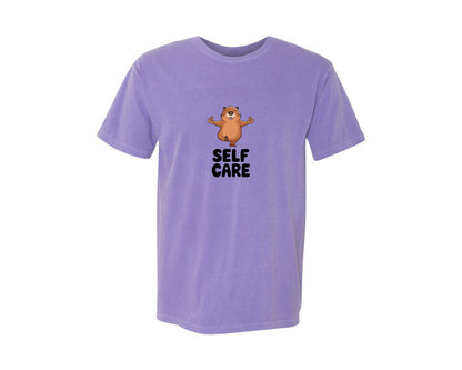 brand:Comfort Colors|color:Violet|Self Care Graphic T-Shirt