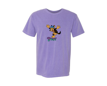brand:Comfort Colors|color:Violet|German Shepherd Skating Illustration Graphic T-Shirt
