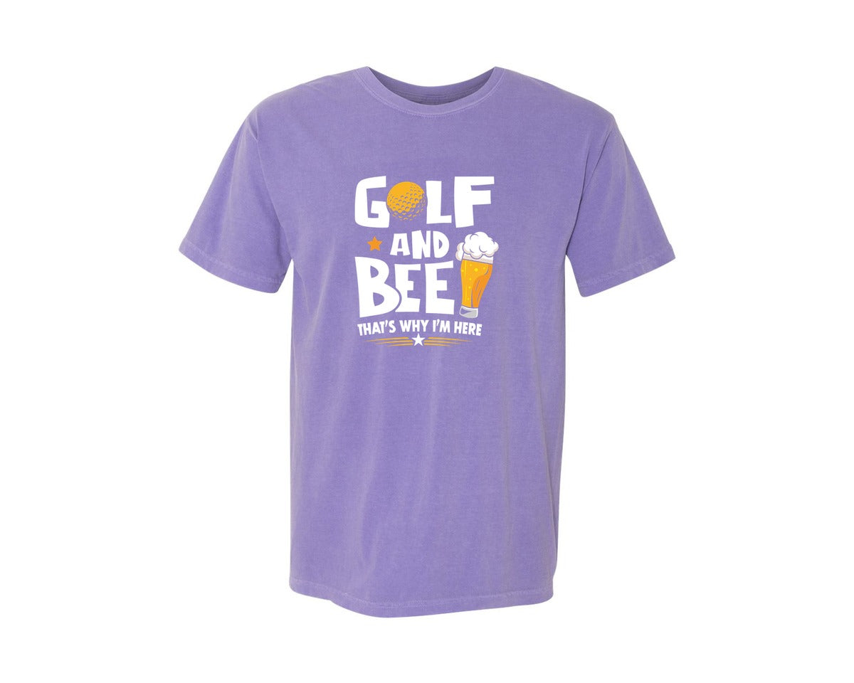 brand:Comfort Colors|color:Violet|Funny Golf Beer Lover T Shirt Desin Graphic T-Shirt
