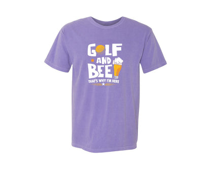 brand:Comfort Colors|color:Violet|Funny Golf Beer Lover T Shirt Desin Graphic T-Shirt