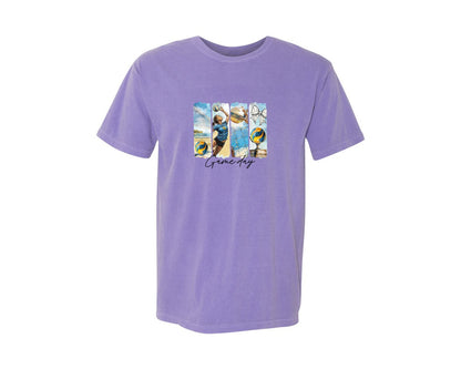 brand:Comfort Colors|color:Violet|Volleyball Game Day 3 Graphic T-Shirt