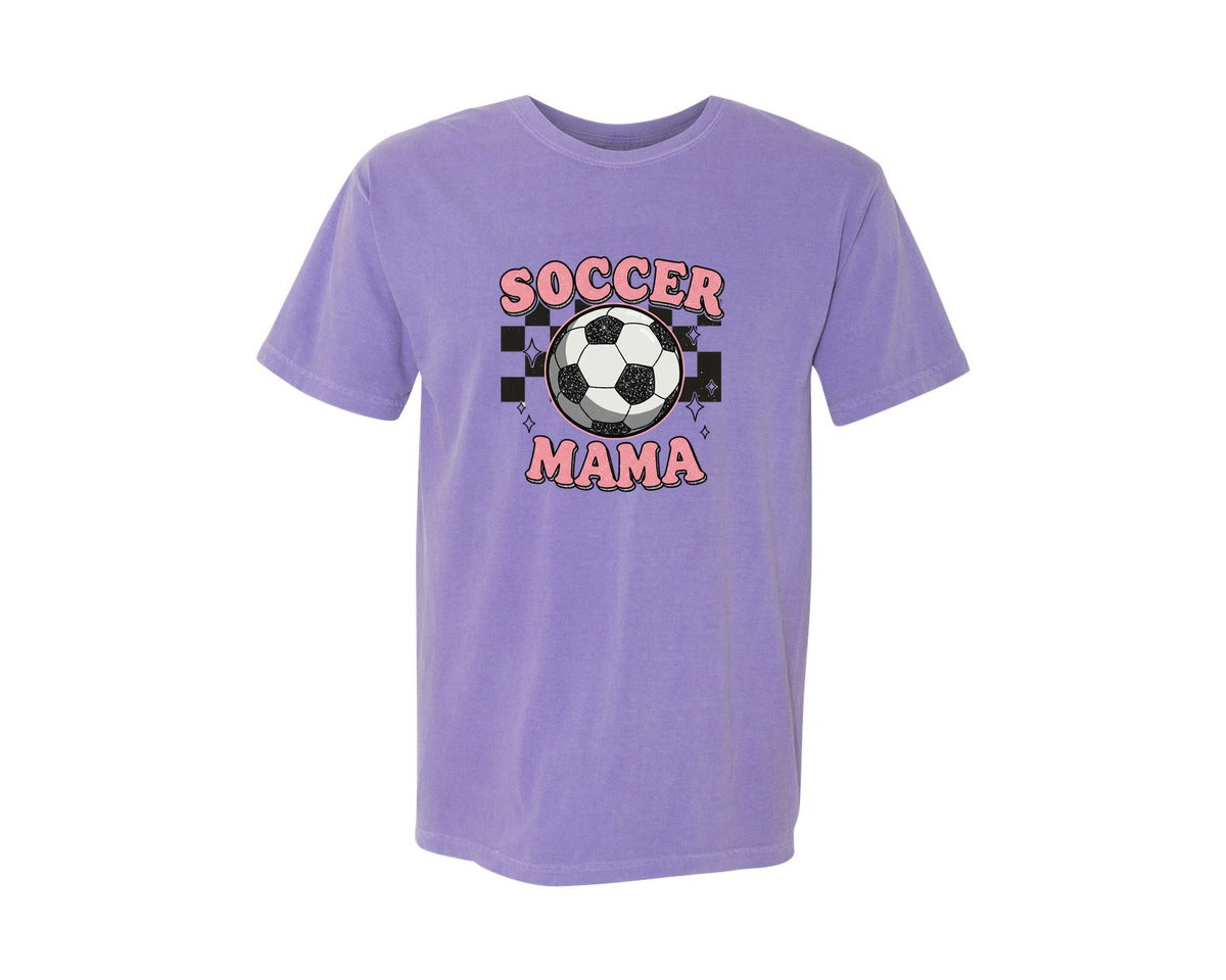 brand:Comfort Colors|color:Violet|Soccer Mama Soccer Mom Graphic T-Shirt