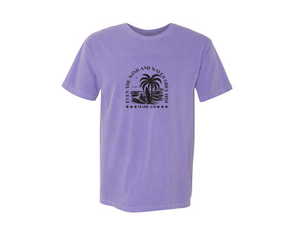 brand:Comfort Colors|color:Violet|Wind And Waves Obey Him Mark 441 Graphic T-Shirt