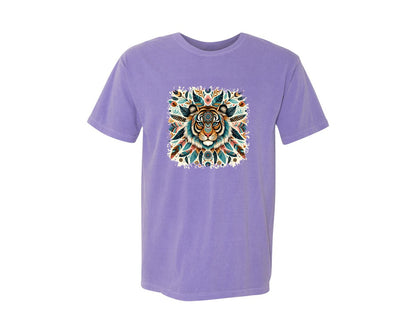 brand:Comfort Colors|color:Violet|Animal Mandala Square Tshirt 14 Graphic T-Shirt