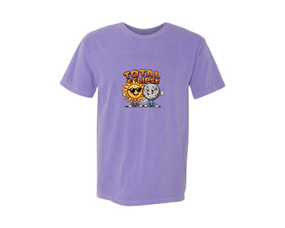 brand:Comfort Colors|color:Violet|Eclipse Cartoon T Shirt Design Graphic T-Shirt