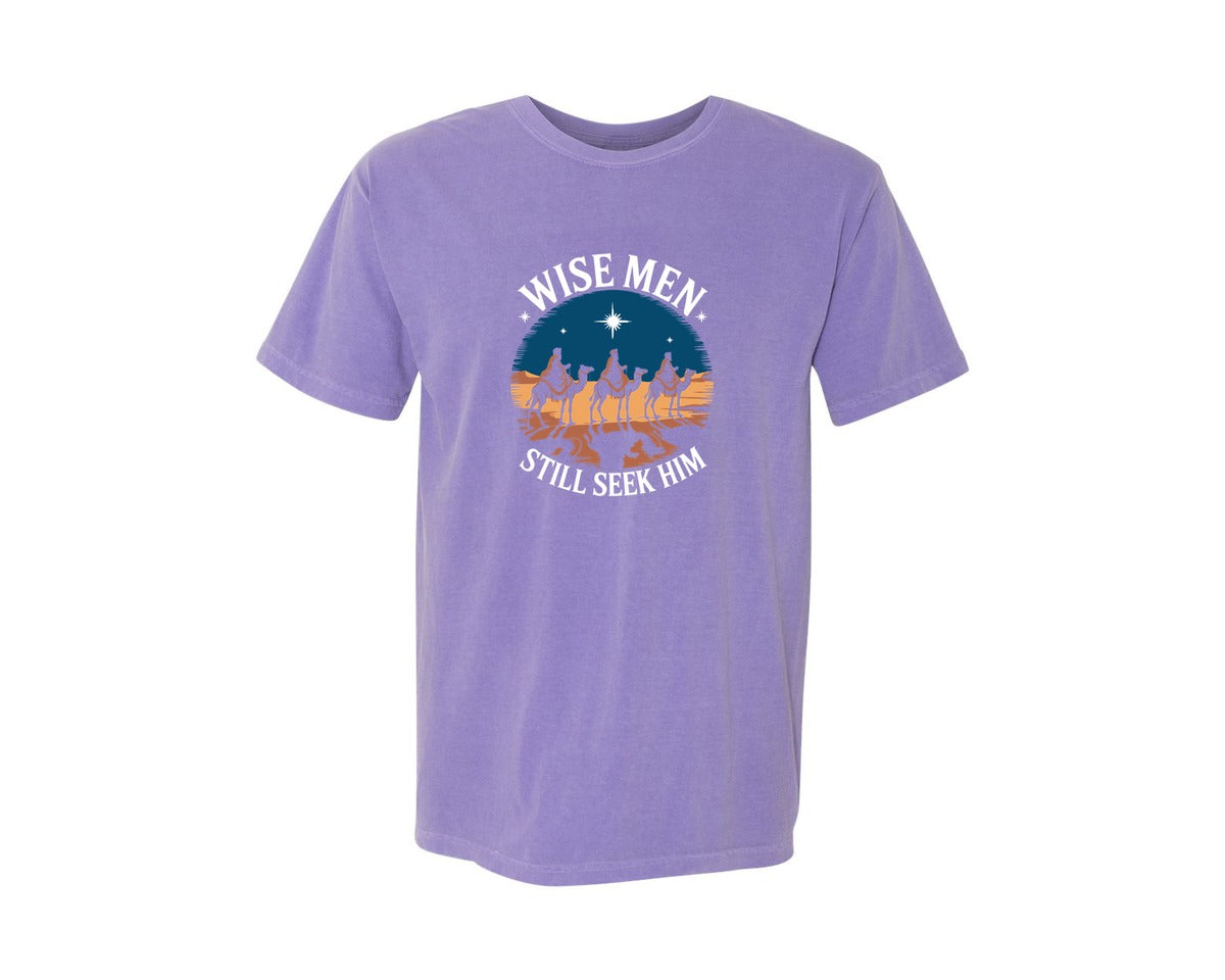 brand:Comfort Colors|color:Violet|Wise Men Still Seek Him Christmas Shirt 4 Graphic T-Shirt