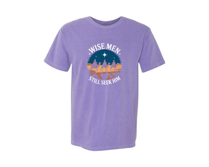 brand:Comfort Colors|color:Violet|Wise Men Still Seek Him Christmas Shirt 4 Graphic T-Shirt