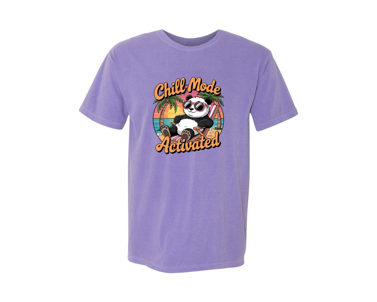 brand:Comfort Colors|color:Violet|Chill Mode Activated Summer Graphic T-Shirt