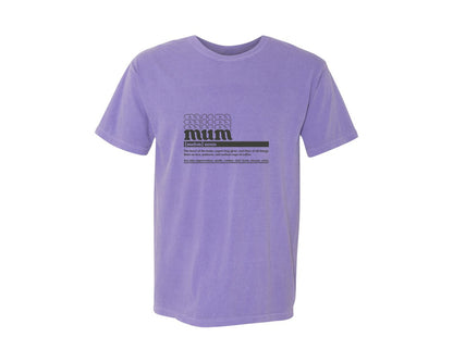 brand:Comfort Colors|color:Violet|Mother Mum Funny Definition Graphic T-Shirt