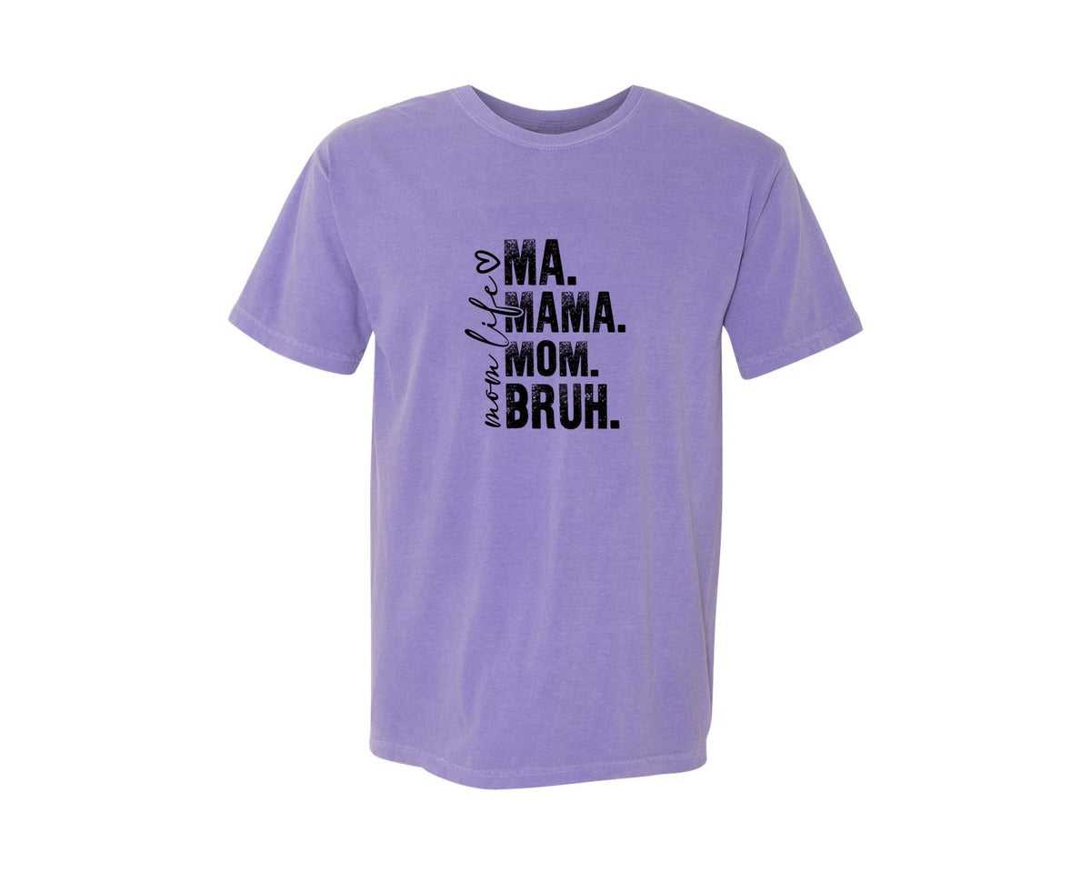 brand:Comfort Colors|color:Violet|Funny Mom Ma Mama Mom Bruh 2 Graphic T-Shirt