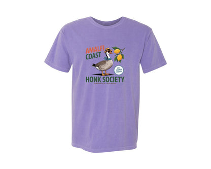 brand:Comfort Colors|color:Violet|Amalfi Coast Honk Society Goose Graphic T-Shirt