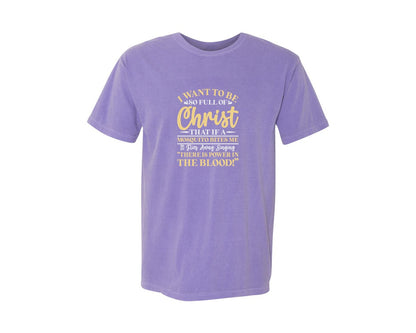 brand:Comfort Colors|color:Violet|Full Of Christ Mosquito Clip Art Graphic T-Shirt