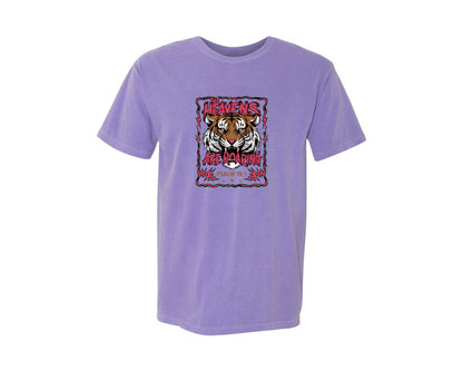 brand:Comfort Colors|color:Violet|Roaring Tiger Psalm 191 File Graphic T-Shirt