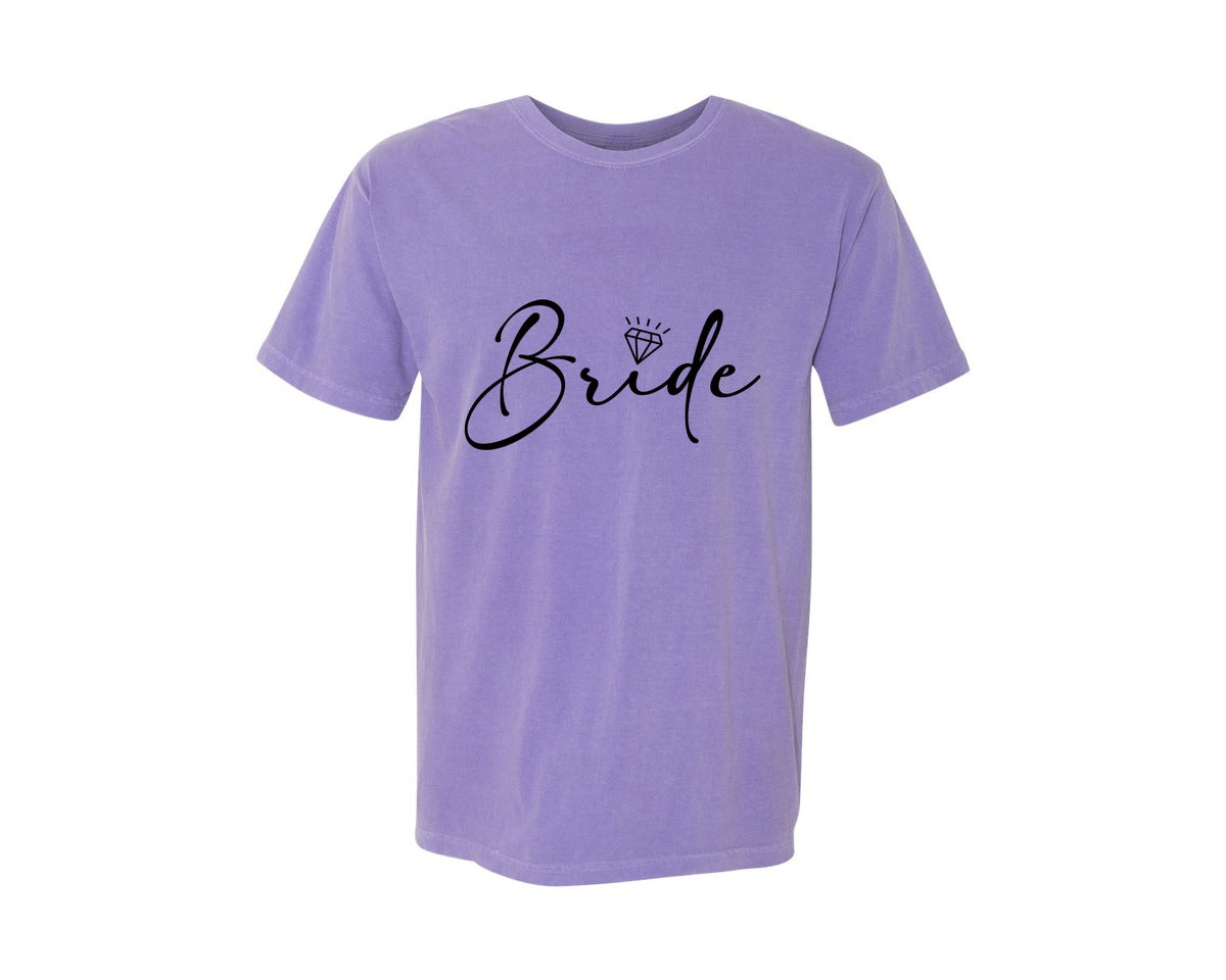 brand:Comfort Colors|color:Violet|Bride Wedding Bridal Party 2 Graphic T-Shirt