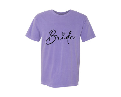 brand:Comfort Colors|color:Violet|Bride Wedding Bridal Party 2 Graphic T-Shirt