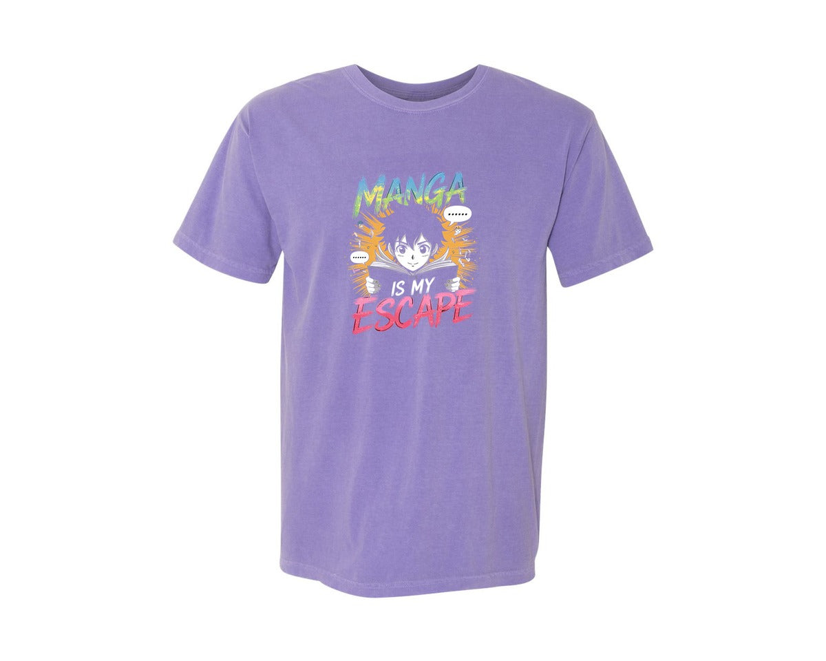 brand:Comfort Colors|color:Violet|Manga Is My Escape T Shirt Graphic T-Shirt