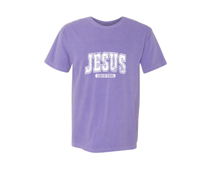 brand:Comfort Colors|color:Violet|Jesus King Of Kings Christian S Graphic T-Shirt