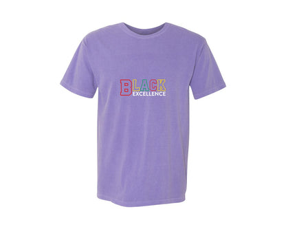 brand:Comfort Colors|color:Violet|Black Excellence African American 2 Graphic T-Shirt