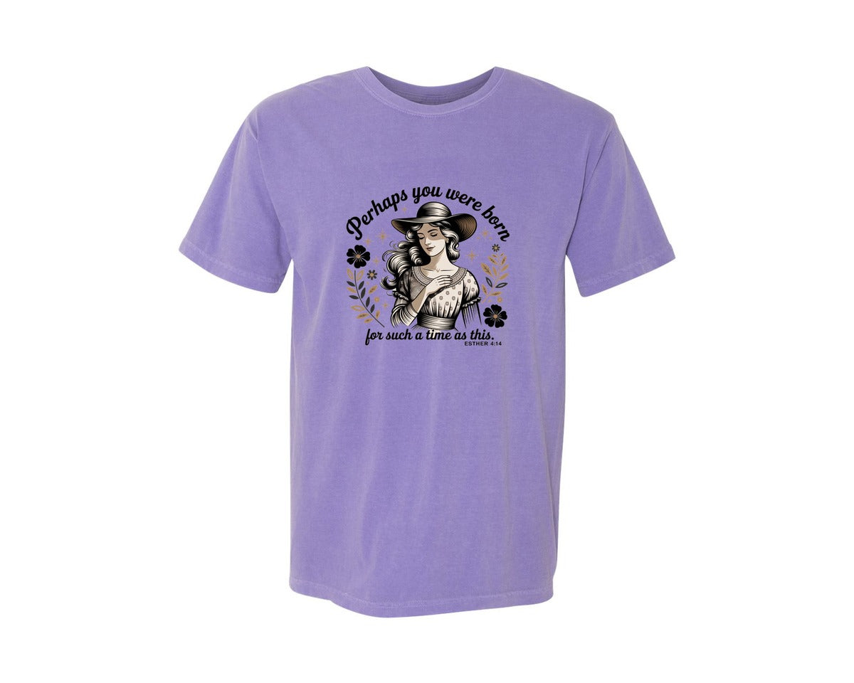 brand:Comfort Colors|color:Violet|Perhaps You Were Born Christian 2 Graphic T-Shirt