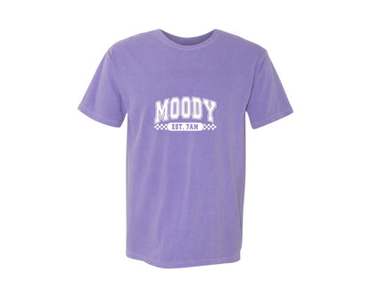 brand:Comfort Colors|color:Violet|Moody Est 7Am Sarcastic 4 Graphic T-Shirt