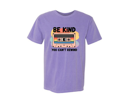 brand:Comfort Colors|color:Violet|Be Kind Retro Cassette Tape 2 Graphic T-Shirt