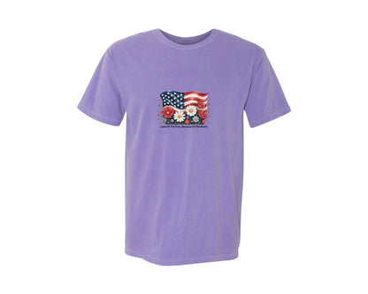 brand:Comfort Colors|color:Violet|Patriotic American Flag 3 Graphic T-Shirt