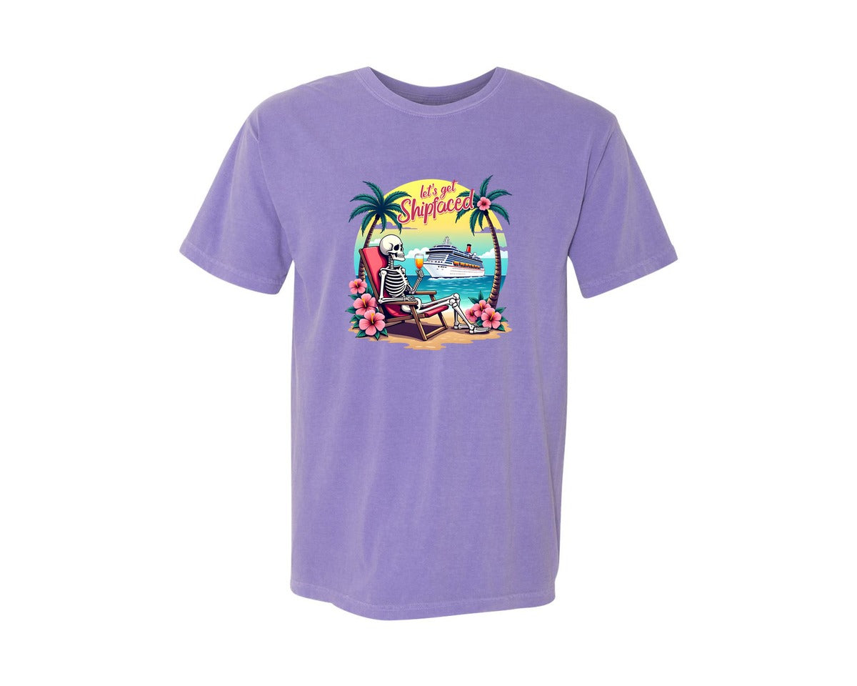 brand:Comfort Colors|color:Violet|Cruise Lets Get Shipfaced Graphic T-Shirt