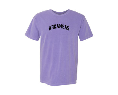 brand:Comfort Colors|color:Violet|Arkansas Black And White And Graphic T-Shirt