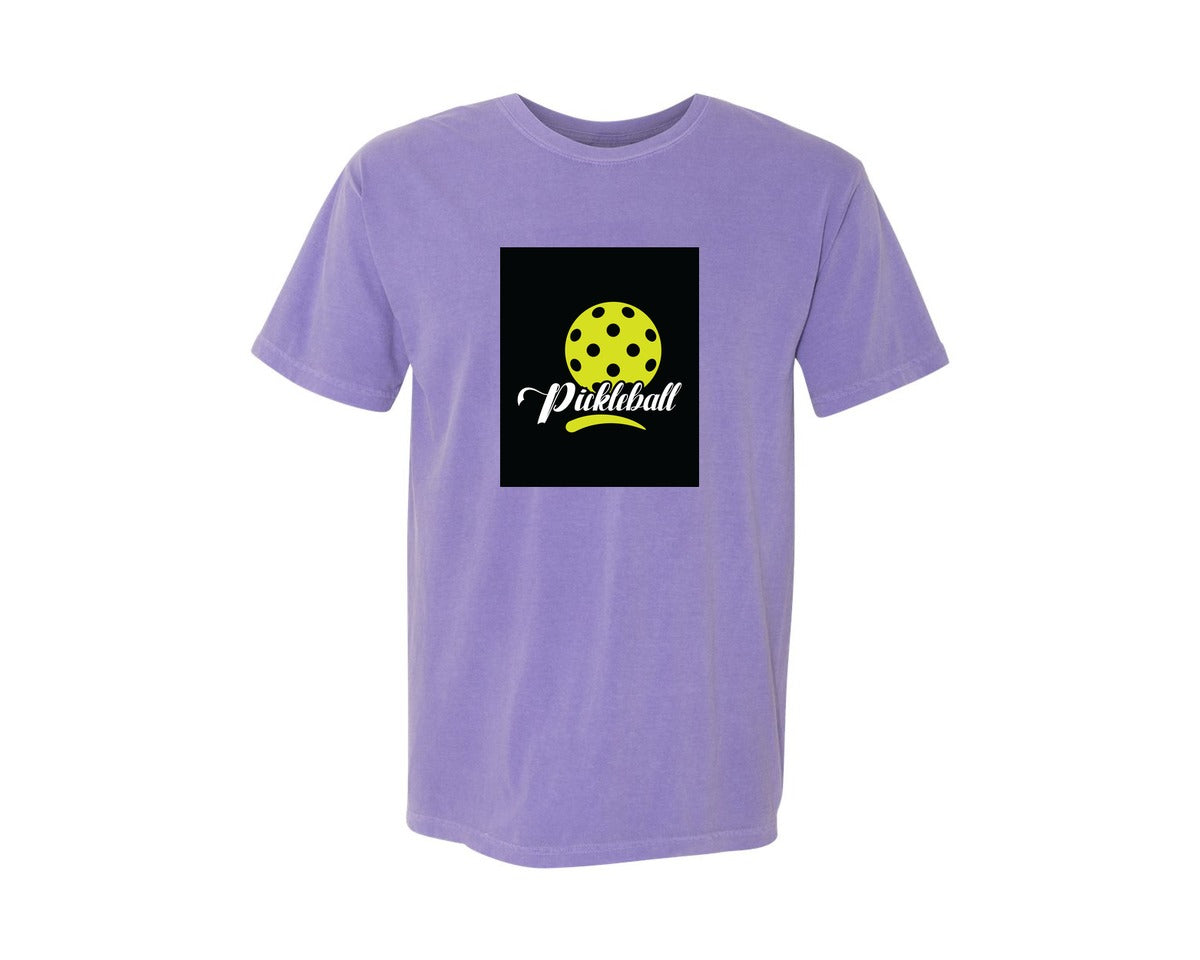 brand:Comfort Colors|color:Violet|Pickleball Black T Shirt Design Graphic T-Shirt