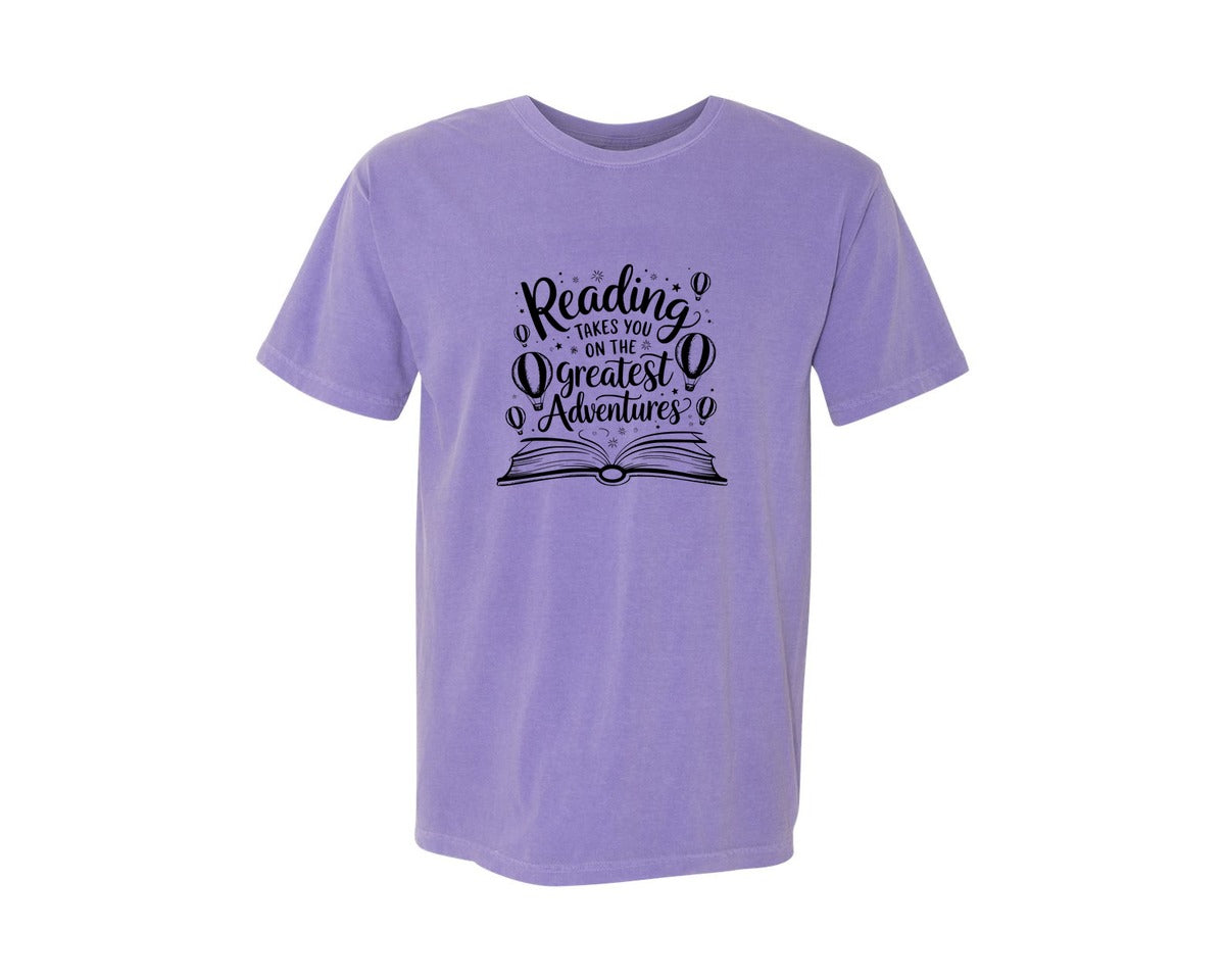 brand:Comfort Colors|color:Violet|Reading Takes You On The Greatest Advent 4 Graphic T-Shirt