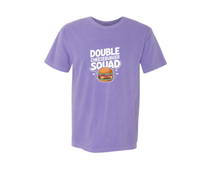 brand:Comfort Colors|color:Violet|Double Cheeseburger Squad T Shirt Design 2 Graphic T-Shirt