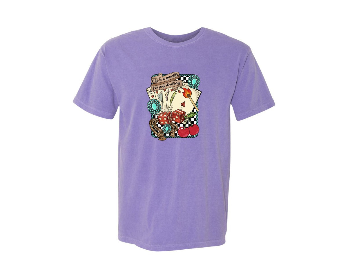 brand:Comfort Colors|color:Violet|Gambling Casino Graphic T-Shirt