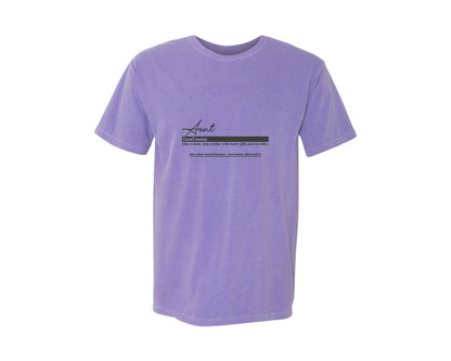 brand:Comfort Colors|color:Violet|Aunt Funny Definition Graphic T-Shirt