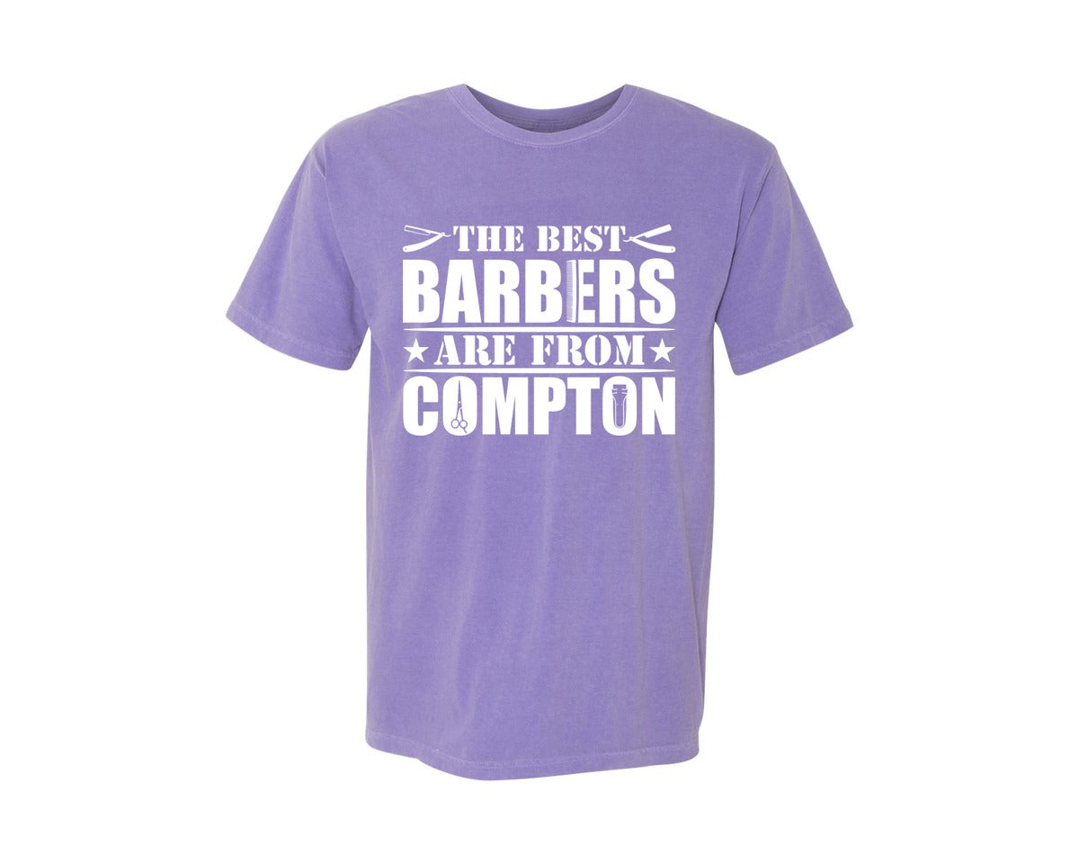brand:Comfort Colors|color:Violet|The Best Barber Are From Compton Tshirt Graphic T-Shirt