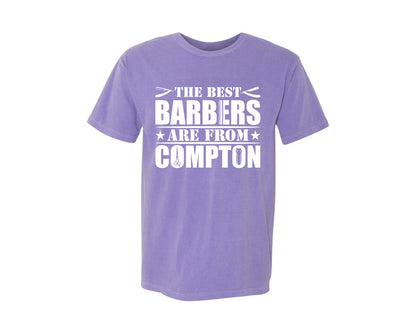 brand:Comfort Colors|color:Violet|The Best Barber Are From Compton Tshirt Graphic T-Shirt