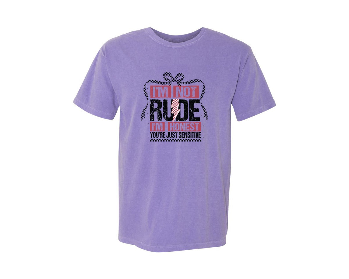 brand:Comfort Colors|color:Violet|Im Not Rude Snarky Sarcastic 2 Graphic T-Shirt