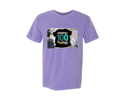 brand:Comfort Colors|color:Violet|100 Days Of School Shirt 10 Graphic T-Shirt