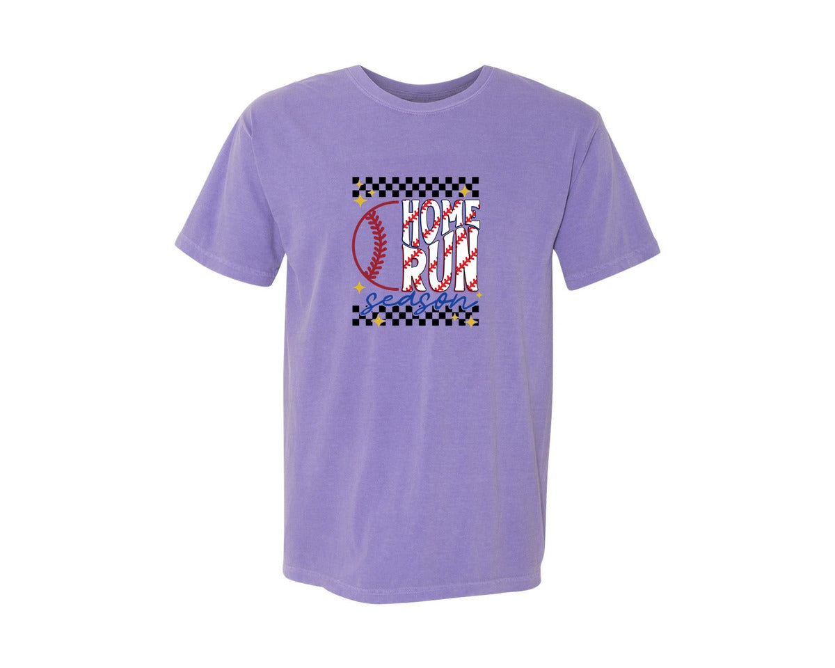 brand:Comfort Colors|color:Violet|Retro Baseball Game Day 8 Graphic T-Shirt
