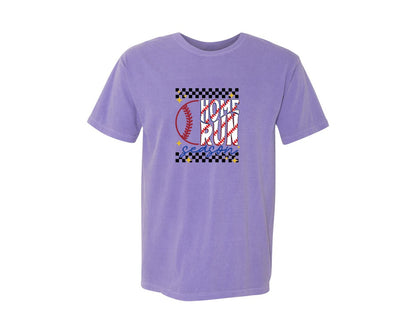 brand:Comfort Colors|color:Violet|Retro Baseball Game Day 8 Graphic T-Shirt