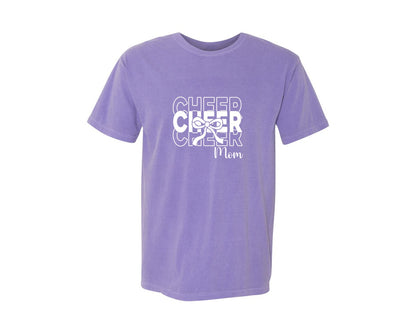 brand:Comfort Colors|color:Violet|Cheer Mom Cheerleader 2 Graphic T-Shirt