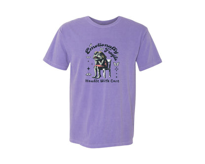 brand:Comfort Colors|color:Violet|Frog Woman With Tears Emotionally Shirt Graphic T-Shirt