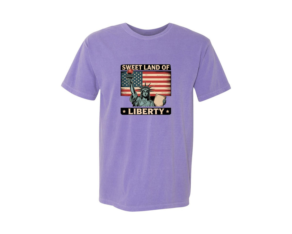 brand:Comfort Colors|color:Violet|Sweet Land Of Liberty 9 Graphic T-Shirt